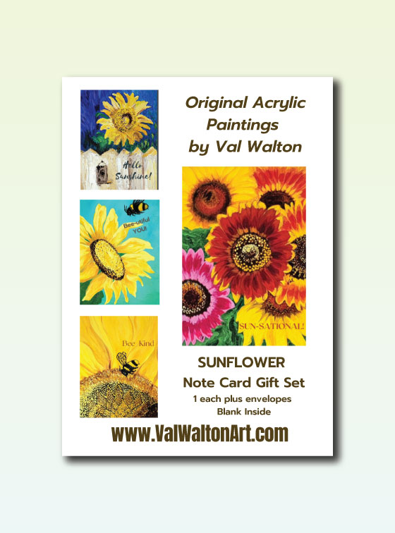 Sunflower Notecard Gift Packs - Val Walton Art - Delaware Artist