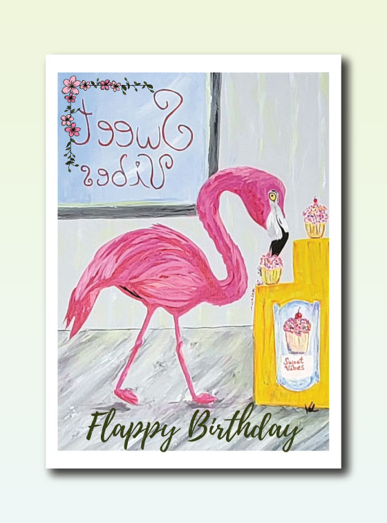 Sweet Vibes - Flamingo Fun - Val Walton Art