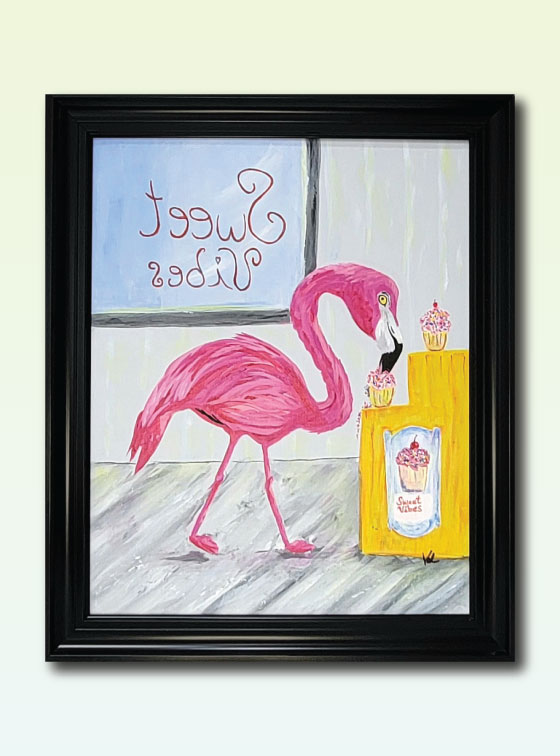 Sweet Vibes - Flamingo Fun - Val Walton Art