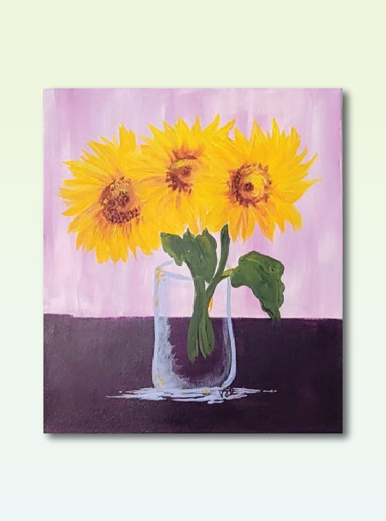Sunflower Trio - Sunflower Series - Val Walton Art